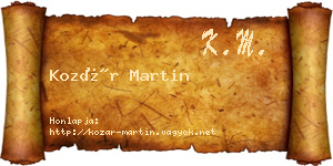 Kozár Martin névjegykártya